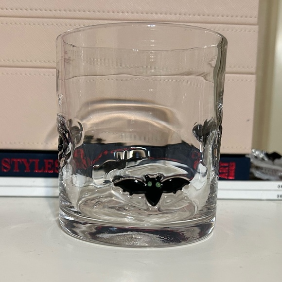 World Market Charm Bat Inlay Double Old Fashioned Glass - Picture 1 of 2